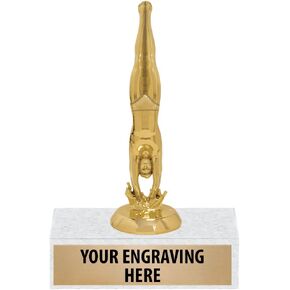 Crown Awards 6" Gold Male Diving Trophies - Swimming Award Trophy Prime in Kuwait