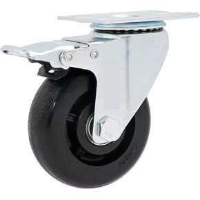 التحميل الشاق 100 كيلوجرام من المطاط عجلات Castor مع المكابح Universal Wheel 1PCS (B3) in Kuwait