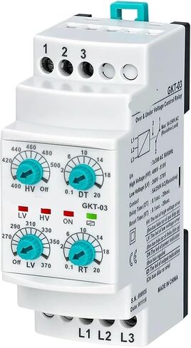 GKT-03 3 * 380VAC Non-Neutual Three-Phase Under&Over Voltage Relay 1Pcs in Saudi Arabia