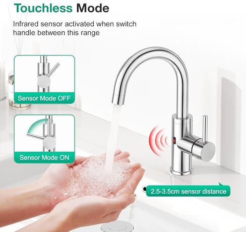 Crea Bar Bar Sink Faucet ، الحمام الأسود Facuets 1 3 ثقوب ، مقبض واحد حنفيات الحمام مع صفيحة سطح السفينة ، 360 درجة من الفولاذ المقاوم للصدأ صنبور المطبخ الصغير للمربعة الصنبور الصغيرة in Saudi Arabia