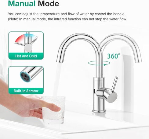 Crea Bar Bar Sink Faucet ، الحمام الأسود Facuets 1 3 ثقوب ، مقبض واحد حنفيات الحمام مع صفيحة سطح السفينة ، 360 درجة من الفولاذ المقاوم للصدأ صنبور المطبخ الصغير للمربعة الصنبور الصغيرة in Saudi Arabia