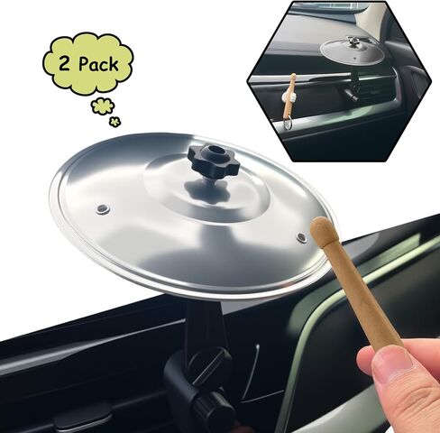 Car Crash Cymbal with Free Drumstick & Holder - Clip-On Mini Drum Cymbal for Car Air Vent, Fun Musical Accessory for Drivers, No Tools Needed, Fits All Vehicles (Silver, 1PC) in Kuwait