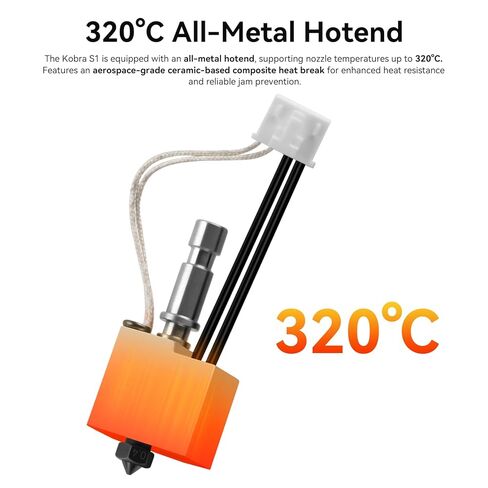 مجموعة HotEnd Att لـ anycubic Kobra S1 Combo/S1C 3D الطابعة مع فوهة نحاسية 0.2،0.4،0.6،0.8 مم ، استبدال Easy Swap End End Extly ، 320 ℃ كتلة التسخين واختلاسها ، مجموعة رأس الطباعة ، مجموعة رأس الأدوات ، in Kuwait