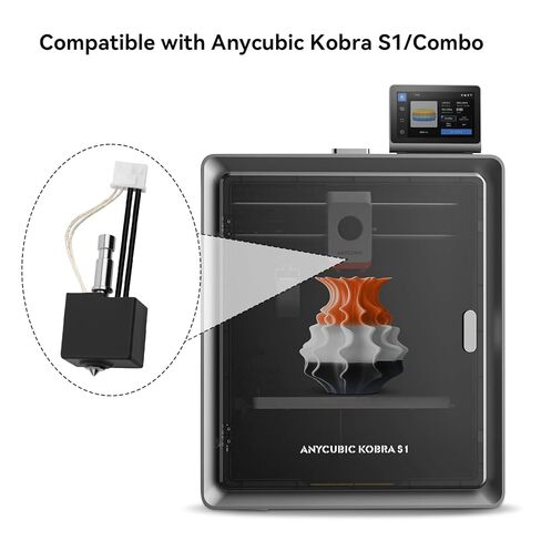 مجموعة HotEnd Att لـ anycubic Kobra S1 Combo/S1C 3D الطابعة مع فوهة نحاسية 0.2،0.4،0.6،0.8 مم ، استبدال Easy Swap End End Extly ، 320 ℃ كتلة التسخين واختلاسها ، مجموعة رأس الطباعة ، مجموعة رأس الأدوات ، in Kuwait
