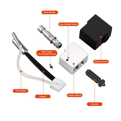 مجموعة HotEnd Att لـ anycubic Kobra S1 Combo/S1C 3D الطابعة مع فوهة نحاسية 0.2،0.4،0.6،0.8 مم ، استبدال Easy Swap End End Extly ، 320 ℃ كتلة التسخين واختلاسها ، مجموعة رأس الطباعة ، مجموعة رأس الأدوات ، in Kuwait