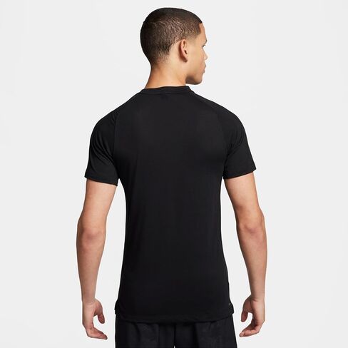 Nike Flex Rep Men's Dri-FIT Short-Sleeve Fitness Top (Black/White, FN2979-010) Size Large in Saudi Arabia