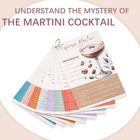 طقم Martini Travel مع نظارتين ، مجموعة نادل السفر مع بطاقات الوصفة ، كوكتيل شاكر مجموعة لخلاط الكوكتيل ، Martini Gift Shaker. in Kuwait