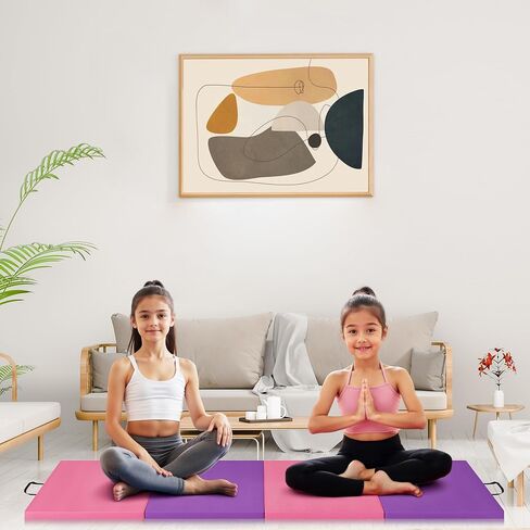 حصيرة قابلة للطي للجمباز ، حصيرة تمرين ، حصيرة للجمباز ، وسادة أرضية صالة رياضية محمولة سميكة لليوغا ، بيلاتيس ، التمارين الرياضية وفنون القتال. in Saudi Arabia