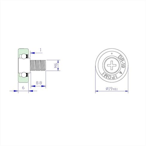 Power Transmission Products JS19C1L8 Screw Pulley Bearing Doors and Windows Roller Mute Wheel POM 626 M68 Plastic Covered Bearings 6x19x6mm Ball Bearings in Saudi Arabia