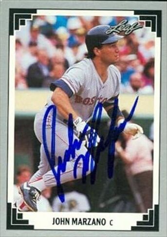 Autograph Warehouse 37492 John Marzano Autographed Baseball Card Boston Red Sox 1991 Leaf No. 179 in Saudi Arabia
