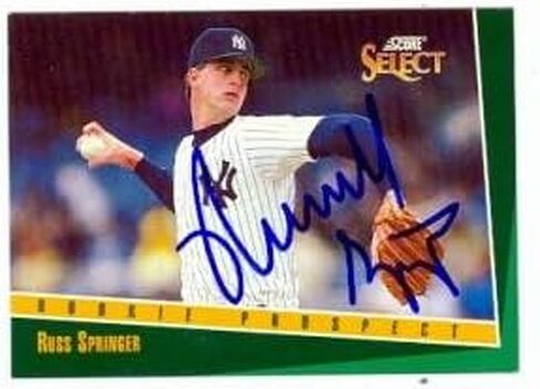 مستودع توقيعه 51486 Russ Springer Card Baseball Card New York Yankees 1993 Score Score No .337 in Saudi Arabia