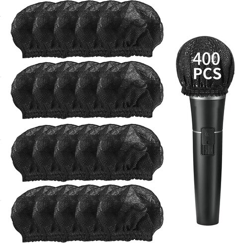 400 PCS أغطية ميكروفون يمكن التخلص منها ، غطاء ميكروفون غير منسوج يمكن التخلص منه ، غطاء واقعي لغطاء الميكروفون للميكروفون in Saudi Arabia