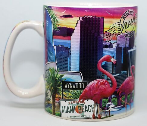 World by Shotglass Miami Florida Scene Mug القهوة الكبير 18 أوقية in Kuwait