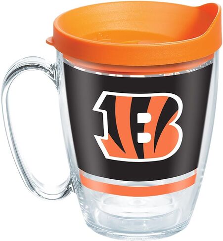 Tervis NFL Cincinnati Bengals Legend Coffee Mug مع غطاء ، 16 أوقية ، واضح in Saudi Arabia