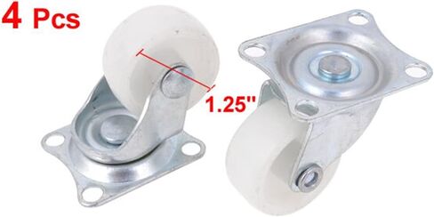 4pcs أبيض 1.25 بوصة عجلة واحدة من عجلات الخدمة دوار دوار أعلى لوحة تحرك واجب الضوء المرن in Saudi Arabia