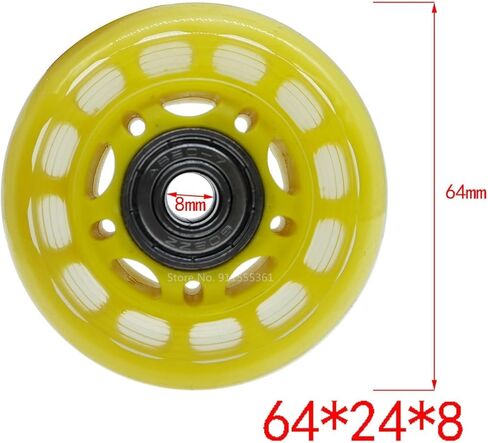 1Pcs 2.5in Yellow PU Mute Caster Wheel Luggage Cart Roller Skate Caster With 608ZZ Bearing in Saudi Arabia