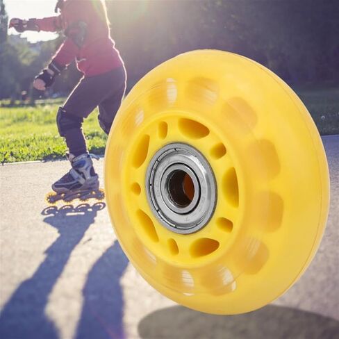 1Pcs 2.5in Yellow PU Mute Caster Wheel Luggage Cart Roller Skate Caster With 608ZZ Bearing in Saudi Arabia