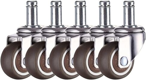 5Pcs Plug in Swivel Caster Wheels Dia 50mm Soft Rubber TPE Caster Wheels(Spring Type 1.5 inch) in Saudi Arabia