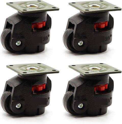 4Pcs Heavy Duty Nylon Level Adjustment Caster GD-40F Industrial Roller Wheel Leveling Caster(49x49mm) in Saudi Arabia