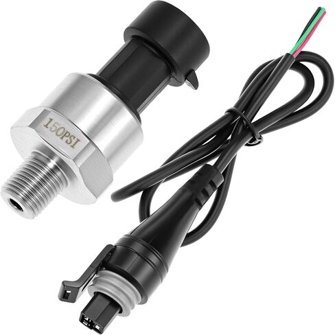 Qwork150 رطل/بوصة مربعة ، مرسل مستشعر محول ضغط زيت الوقود 1/8 "-27 npt مع مجموعة تسخير ، إخراج 0.5V-4.5V in Kuwait