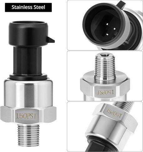Qwork150 رطل/بوصة مربعة ، مرسل مستشعر محول ضغط زيت الوقود 1/8 "-27 npt مع مجموعة تسخير ، إخراج 0.5V-4.5V in Kuwait