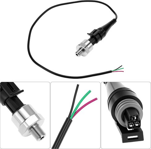 Qwork150 رطل/بوصة مربعة ، مرسل مستشعر محول ضغط زيت الوقود 1/8 "-27 npt مع مجموعة تسخير ، إخراج 0.5V-4.5V in Kuwait