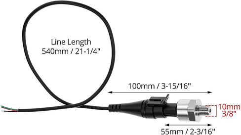 Qwork150 رطل/بوصة مربعة ، مرسل مستشعر محول ضغط زيت الوقود 1/8 "-27 npt مع مجموعة تسخير ، إخراج 0.5V-4.5V in Kuwait