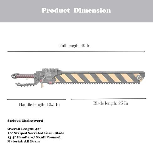 40 '' Fantasy Wh40k War Chainsaw Hammer Foam Sword مثالية لحفل حدث أزياء ألعاب Videog in Kuwait