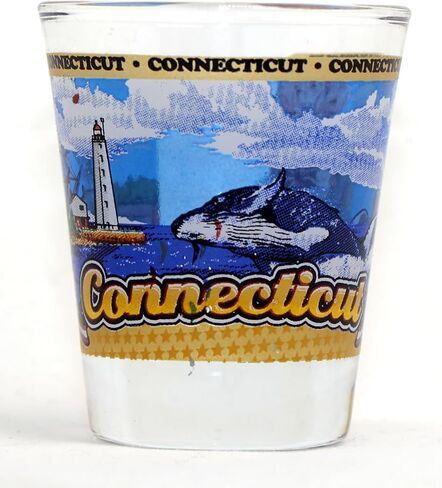 Connecticut State Wraparound Shot Glass in Saudi Arabia
