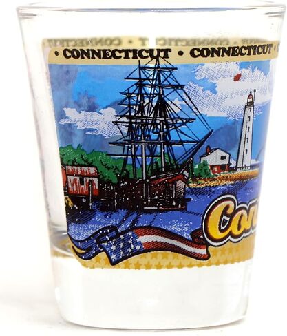 Connecticut State Wraparound Shot Glass in Saudi Arabia