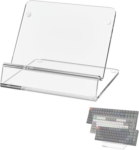 Geekria Keyboard Display Stand, Acrylic Mechanical Gaming Keyboard Holder for 60%, 75%, 80%, 96% Computer Keyboard (Transparent) in Saudi Arabia