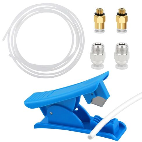 PTFE Bowden Teflon Tube 2M, 2mm ID X 4mm OD 3D Printer bowden tube with 2X PC4-M6 & 2X PC4-M10 Pneumatic Fittings & Tube Cutter for 1.75mm Filament Heat Resistant for K1, K1 Max, K1C, Ender 3 V3 in Kuwait