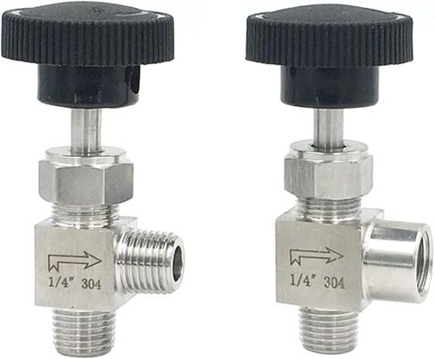 1/8 quot; 1/4 quot; 3/8 quot; 1/2 quot; Male Female Elbow 90 Degree Needle Valve Crane Elbow 304 Stainless Flow Control Water Gas Oil 1Pcs(Female to Female,0.25 Inch) in Saudi Arabia