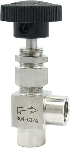 1/8 quot; 1/4 quot; 3/8 quot; 1/2 quot; Male Female Elbow 90 Degree Needle Valve Crane Elbow 304 Stainless Flow Control Water Gas Oil 1Pcs(Female to Female,0.25 Inch) in Saudi Arabia