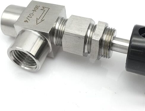 1/8 quot; 1/4 quot; 3/8 quot; 1/2 quot; Male Female Elbow 90 Degree Needle Valve Crane Elbow 304 Stainless Flow Control Water Gas Oil 1Pcs(Female to Female,0.25 Inch) in Saudi Arabia