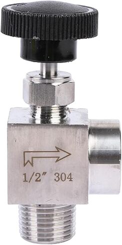 1/8 quot; 1/4 quot; 3/8 quot; 1/2 quot; Male Female Elbow 90 Degree Needle Valve Crane Elbow 304 Stainless Flow Control Water Gas Oil 1Pcs(Female to Female,0.25 Inch) in Saudi Arabia