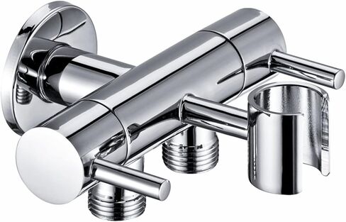 Brass Diverter Valve One-in Two-out Water Angle Valves Water Separator Shower Head Adapter with Bracket for Bathroom Accessories 1Pcs in Saudi Arabia