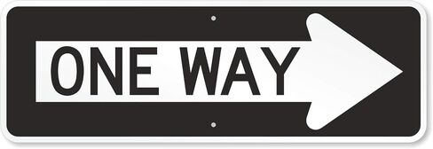 SmartSign-X-R6-1R-EG-12x36-M1 علامة Mutcd مع السهم الأيمن بواسطة | 12 "× 36" 3M مهندس الصف العاكس الألومنيوم الأسود على أبيض in Saudi Arabia