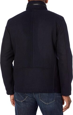 Cole Haan Signature Men's Wool Melton Stand Collar Jacket with Patch Pockets in Saudi Arabia