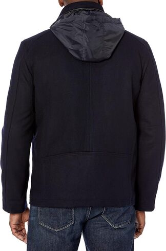 Cole Haan Signature Men's Wool Melton Stand Collar Jacket with Patch Pockets in Saudi Arabia