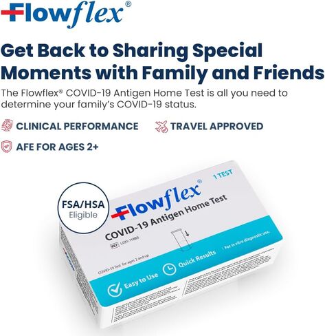اختبار فلوفليكس لمستضد كوفيد-19 المنزلي، عبوة واحدة، إجمالي اختبارين in Kuwait