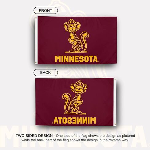 Desert Cactus University of Minnesota UM Flag - 3 × 5 أقدام لافتة GoPhers الذهبية ، النسيج المتين الداخلي/الخارجي ، تصميم البوليستر 100 ٪ (النمط Z) in Kuwait