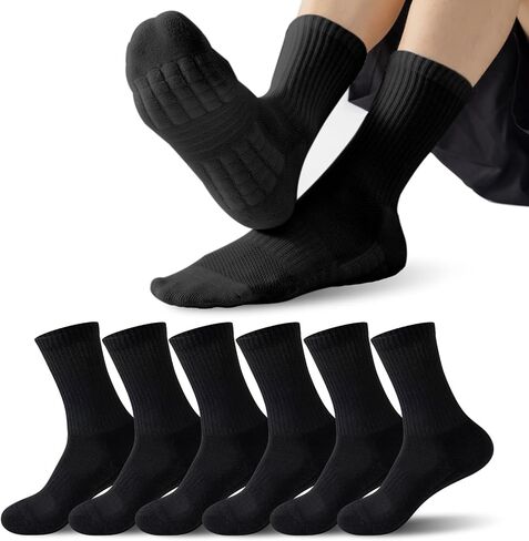 6 أزواج من طاقم الجوارب مع دعم القوس ، جوارب العجل الرياضية المتنفس ، وجورب سميك نعل لارتداء مقاومة in Kuwait