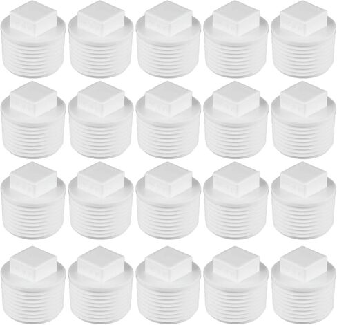 20pcs أبيض 1/2 بوصة أنبوب PVC قابس الخيط الذكور ، PVC الذكور غطاء نهاية أنبوب الخيوط ، PVC الذكور محول المواقد محول الخيط إغلاق أنبوب المياه لخط مياه السباكة ， تجهيزات الأنابيب (الصناعية والعلمية) in Saudi Arabia