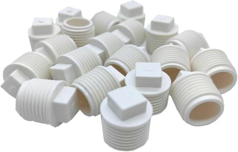 20pcs أبيض 1/2 بوصة أنبوب PVC قابس الخيط الذكور ، PVC الذكور غطاء نهاية أنبوب الخيوط ، PVC الذكور محول المواقد محول الخيط إغلاق أنبوب المياه لخط مياه السباكة ， تجهيزات الأنابيب (الصناعية والعلمية) in Saudi Arabia