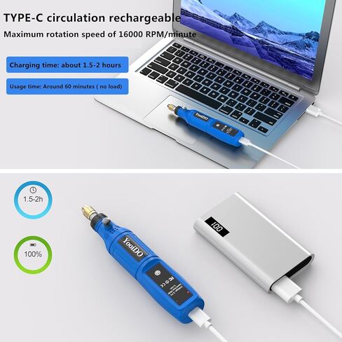 Mini Cordless Rotary ، الحفر المصغرة ، 3 سرعات 3.7 فولت مجموعة قابلة للشحن مع 42 ملحقات ، 16000 دورة في الدقيقة أداة الطاقة متعددة الأغراض للبلدان ، التلميع ، الطحن ، الحفر ، النقش ، الحرف اليدوية DIY (الأزرق) in Saudi Arabia
