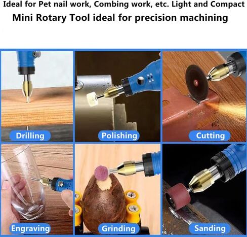 Mini Cordless Rotary ، الحفر المصغرة ، 3 سرعات 3.7 فولت مجموعة قابلة للشحن مع 42 ملحقات ، 16000 دورة في الدقيقة أداة الطاقة متعددة الأغراض للبلدان ، التلميع ، الطحن ، الحفر ، النقش ، الحرف اليدوية DIY (الأزرق) in Saudi Arabia