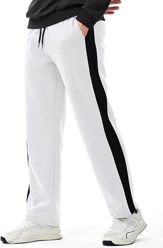 JMIERR Men's Sweatpants Color Block Stripes Tapered Trousers Drawstring Waist Casual Stretch Track Pants in Kuwait