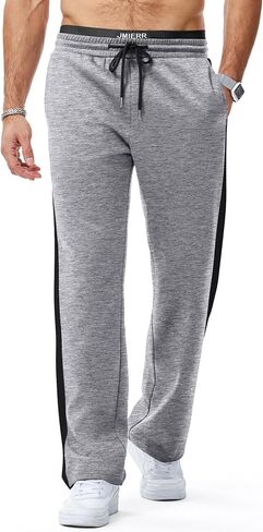 JMIERR Men's Sweatpants Color Block Stripes Tapered Trousers Drawstring Waist Casual Stretch Track Pants in Kuwait