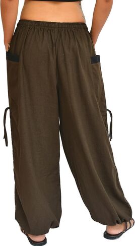 Sakoonee Yoga Lounge Pants Men Women Casual Baggy Trousers Adjustable Length 2 Pockets One Size, Elastic Waist in Saudi Arabia